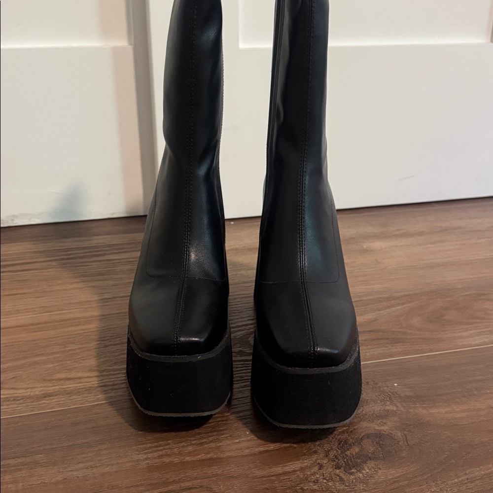 Black Platform Boots - image 2